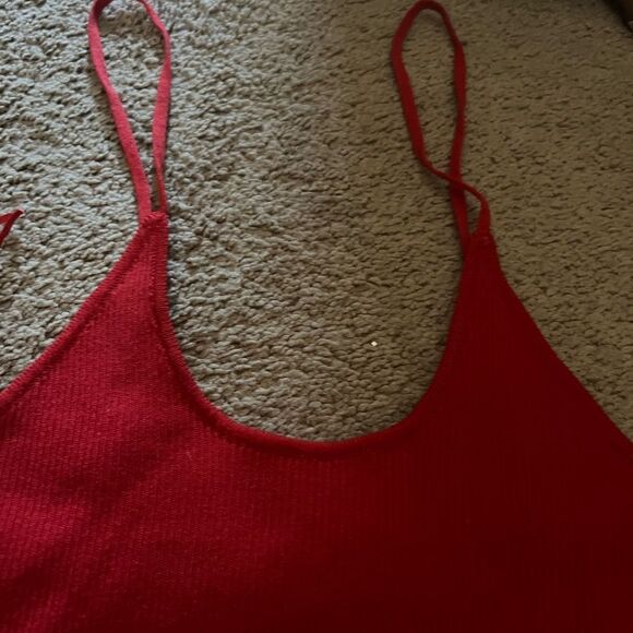 Zara small ribbed spaghetti strap top - Picture 6 of 9